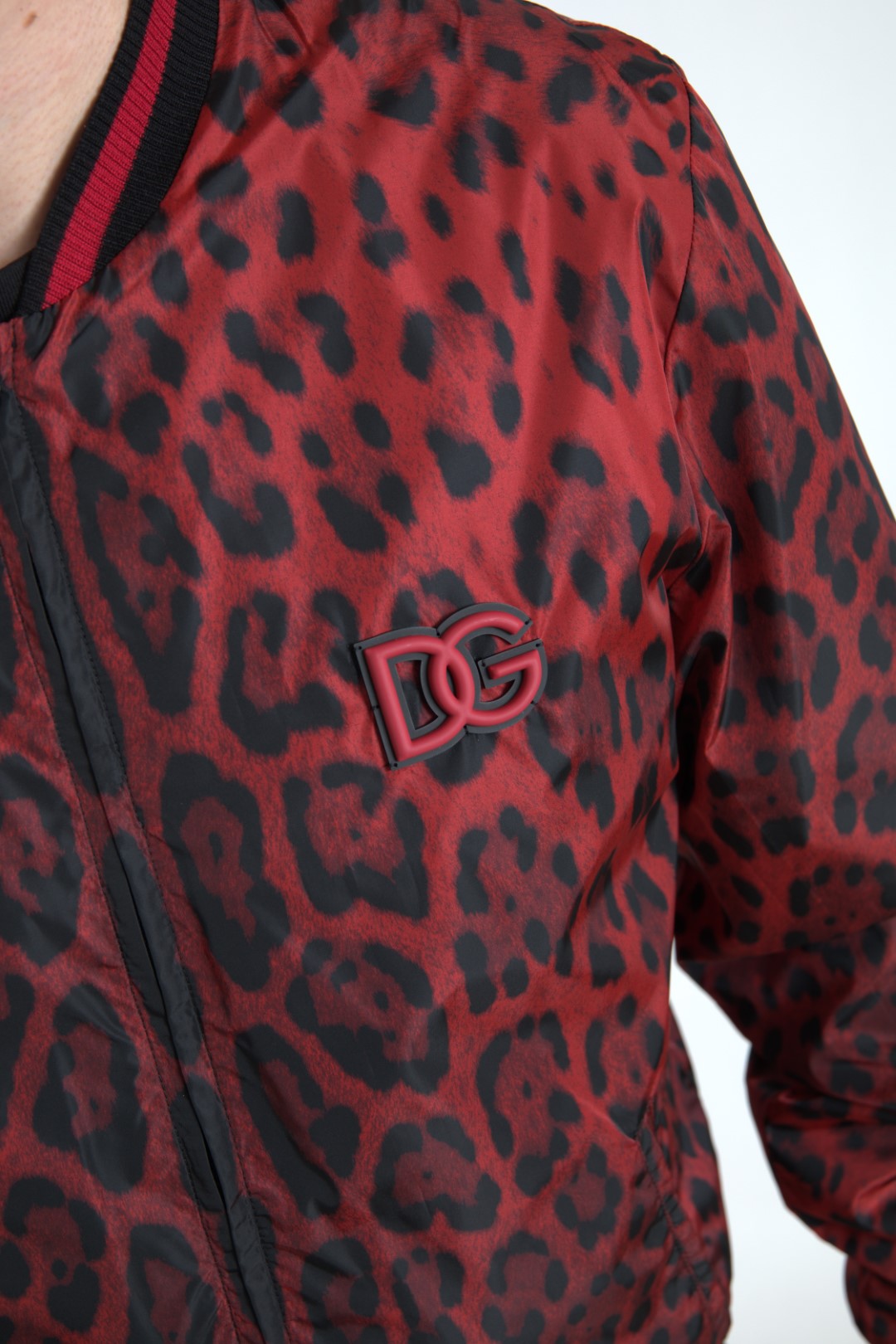 Red Leopard Bomber Short Coat Jacket