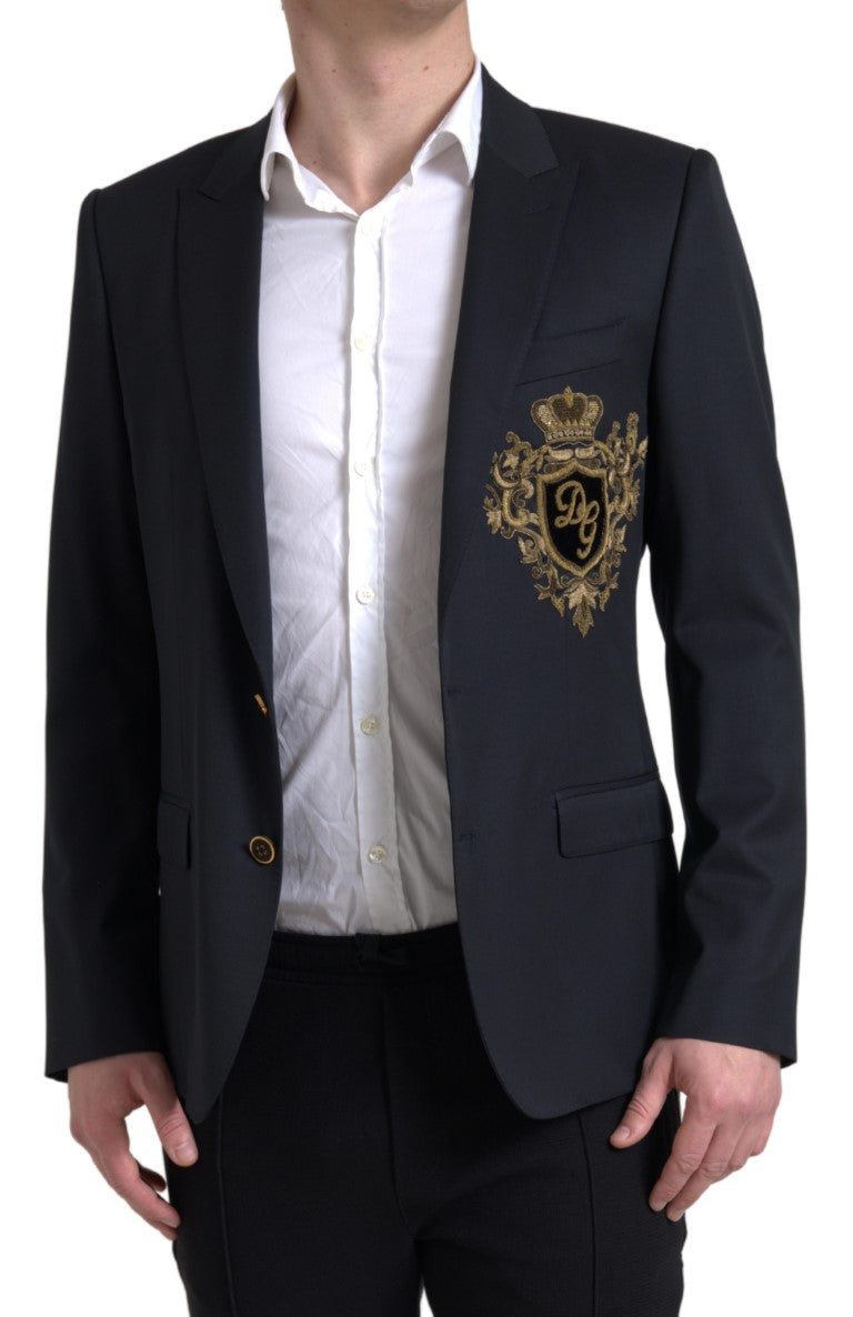 Dark Blue Logo Single Breasted MARTINI Blazer