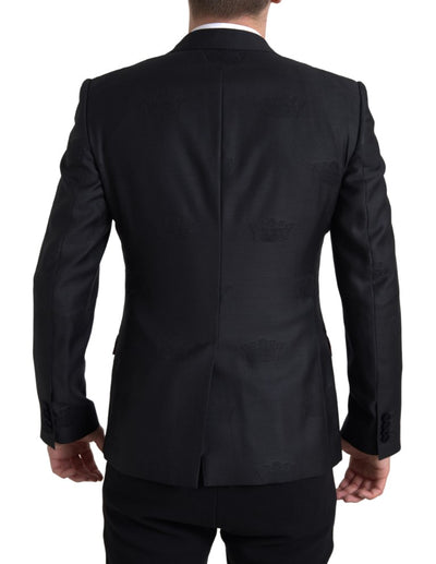 Black Logo Embroidery Single Breasted MARTINI Blazer