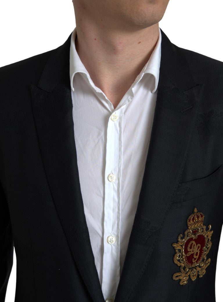 Black Logo Embroidery Single Breasted MARTINI Blazer