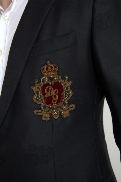 Black Logo Embroidery Single Breasted MARTINI Blazer