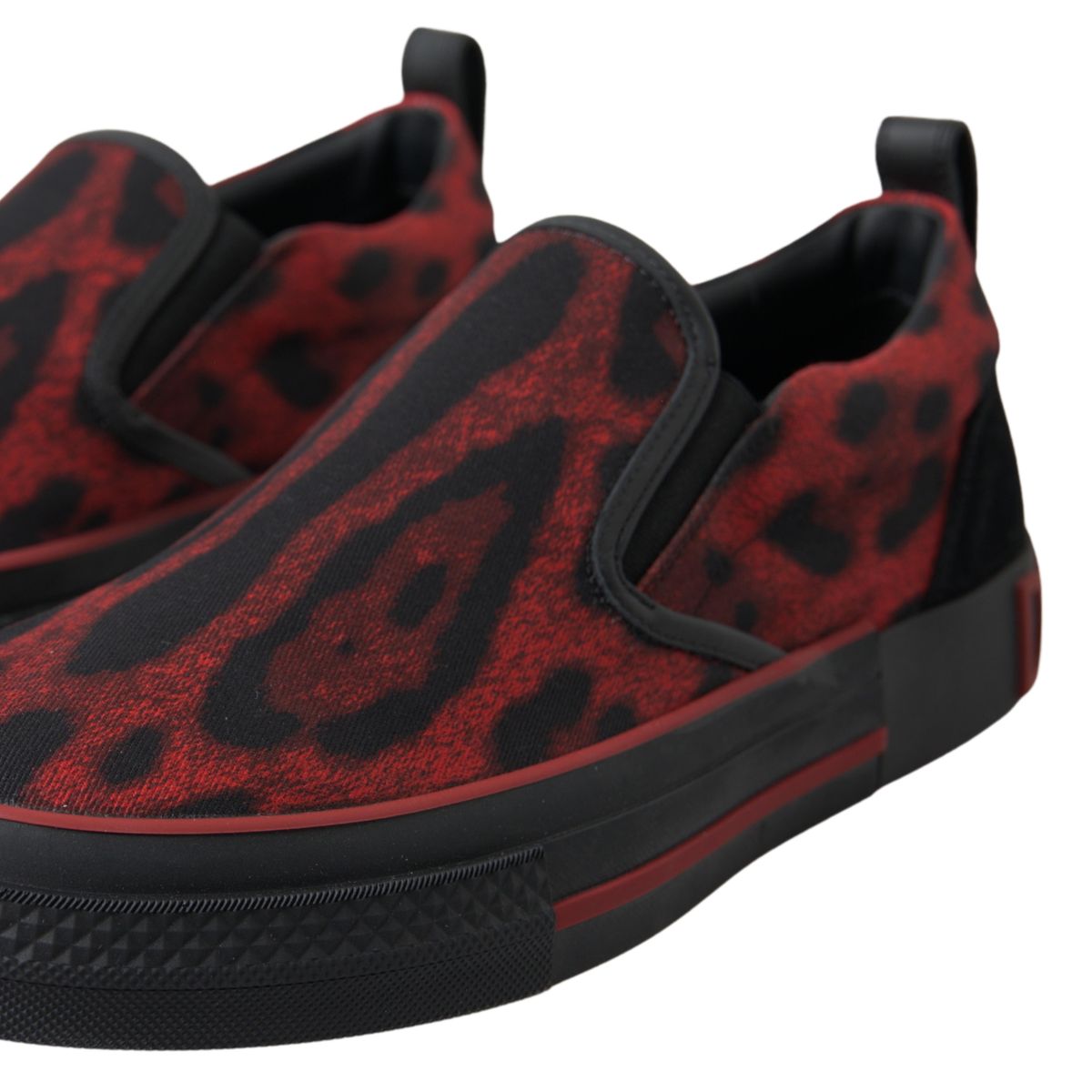 Red Black Leopard Loafers Sneakers Shoes