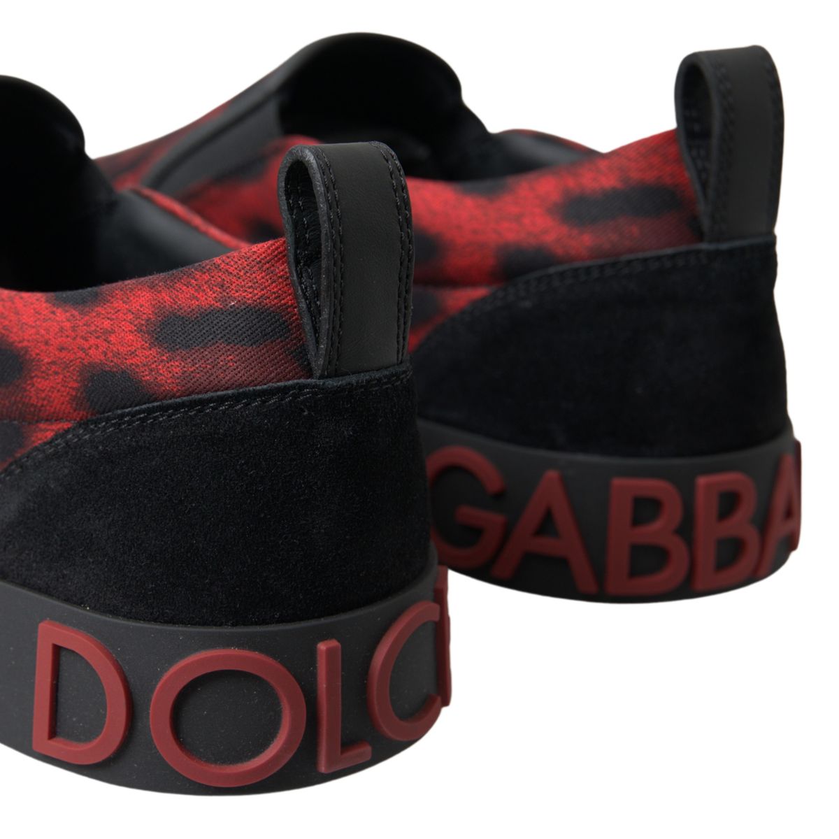 Red Black Leopard Loafers Sneakers Shoes