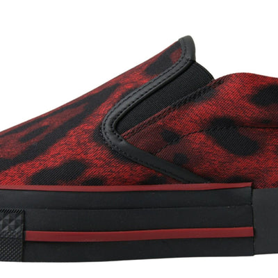 Red Black Leopard Loafers Sneakers Shoes