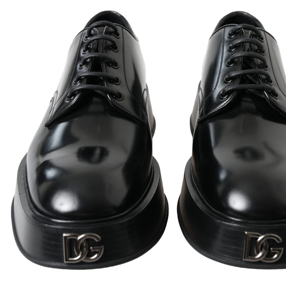 Black Leather Formal Lace Shoes