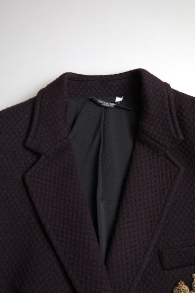 Purple Logo Embroidery Double Breasted Blazer