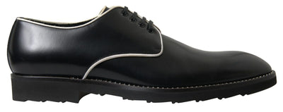 Black White Leather Formal Shoes