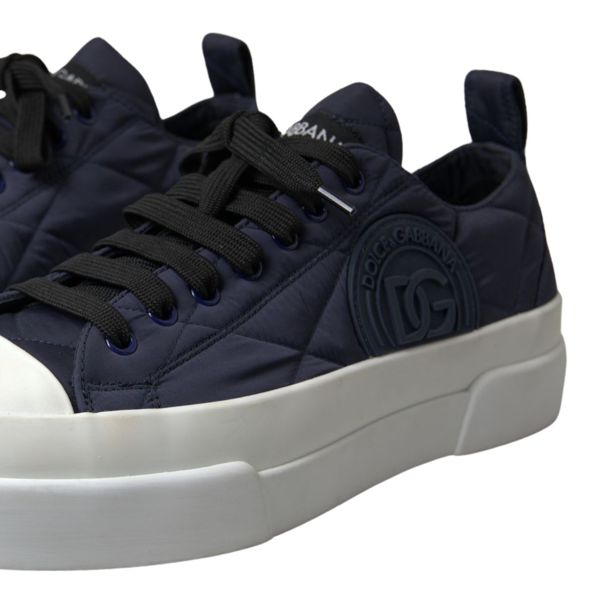 Blue DG Logo Quilted Casual Sneakers Shoes