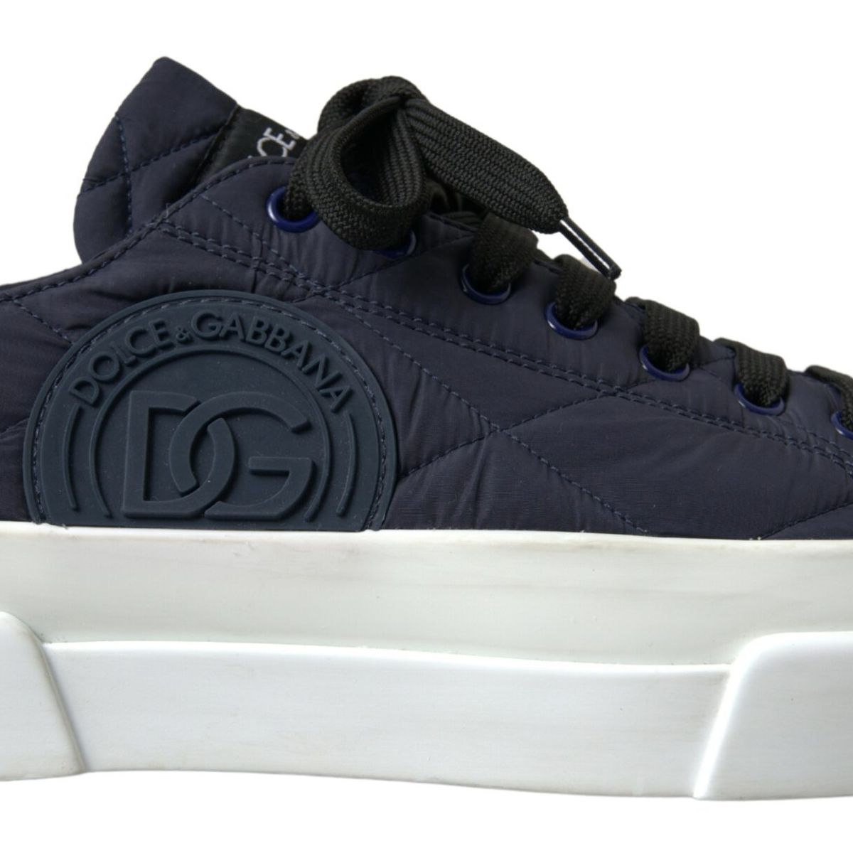 Blue DG Logo Quilted Casual Sneakers Shoes