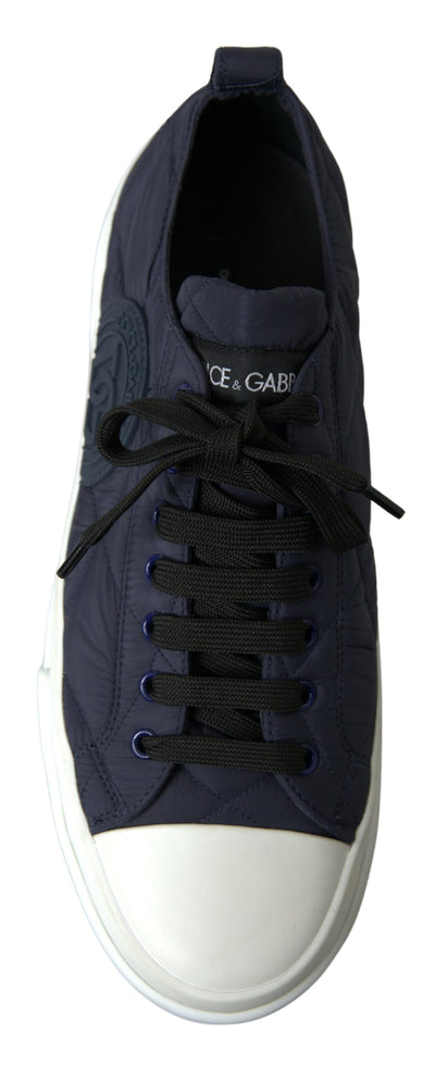 Blue DG Logo Quilted Casual Sneakers Shoes