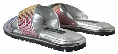 Dolce & Gabbana Sparkling Silver Slides