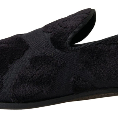 Black Brocade Loafers Formal Shoes