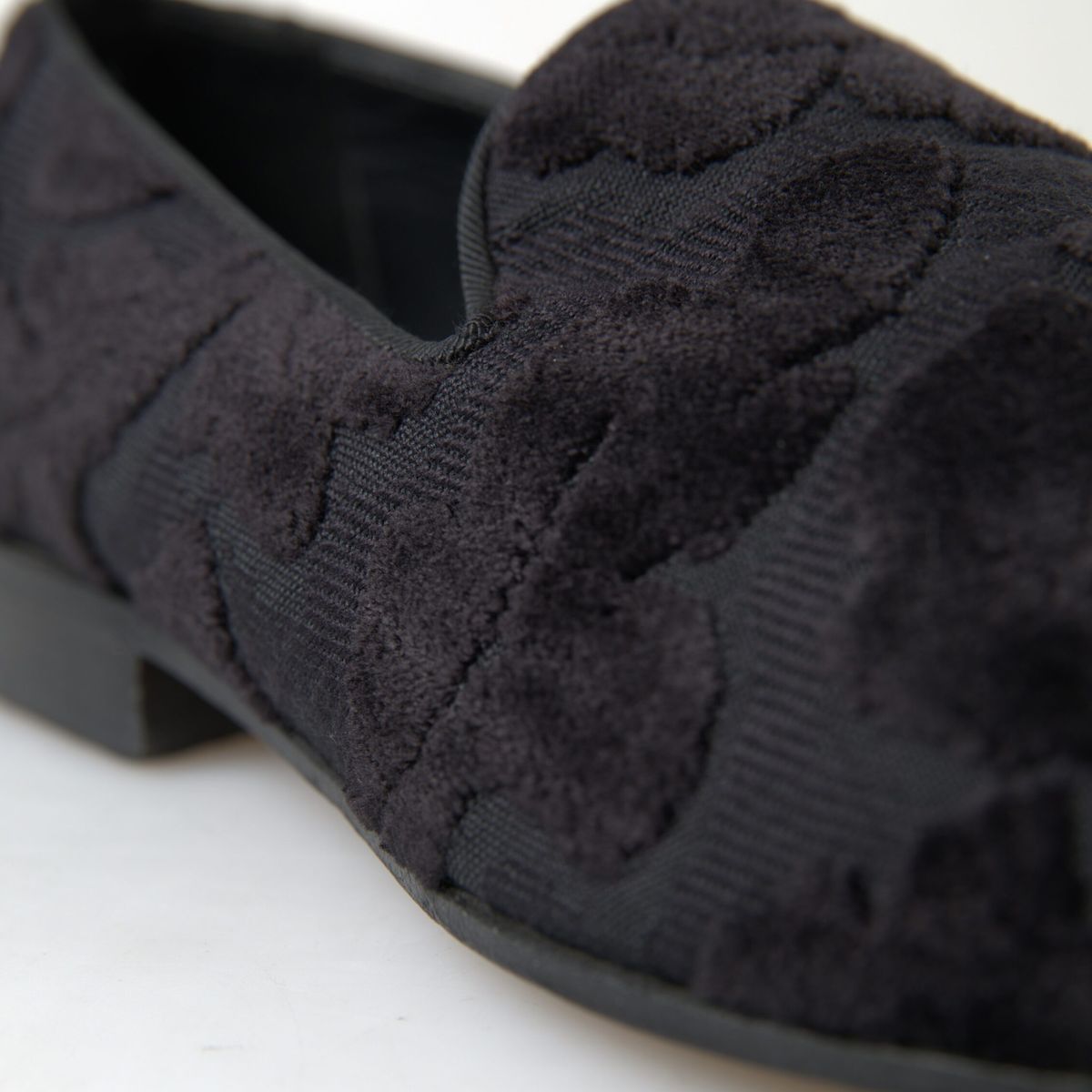 Black Brocade Loafers Formal Shoes