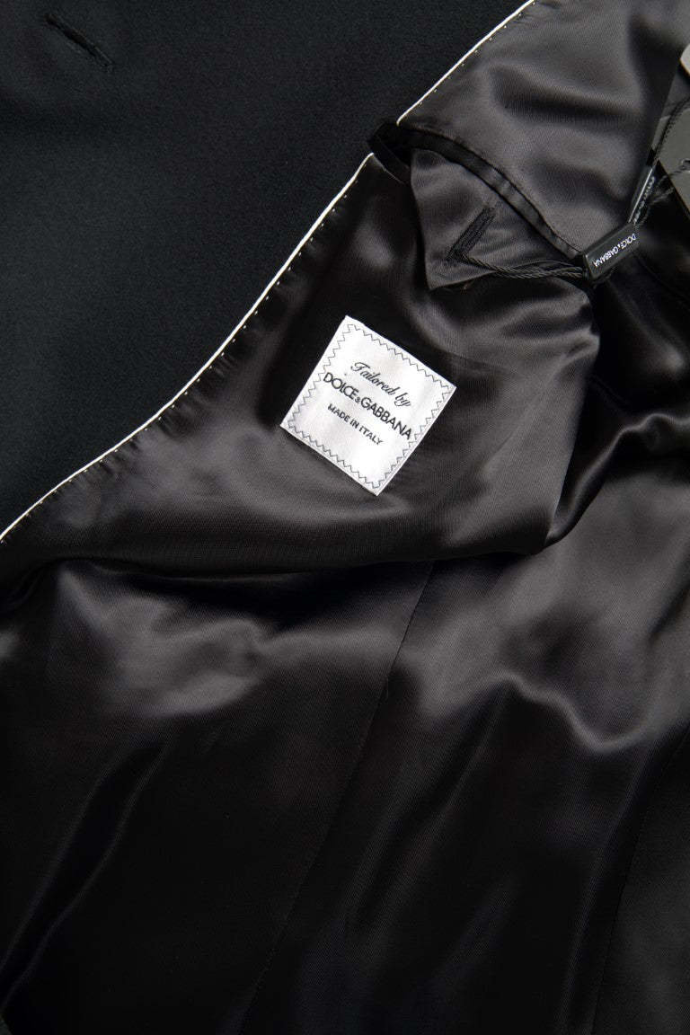 Black Wool Double Breasted Trench coat Jacket