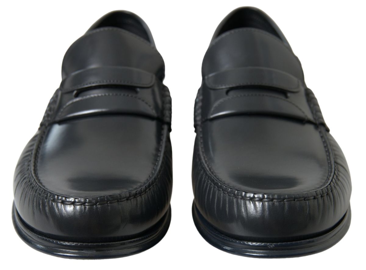 Black Leather Loafers Formal Shoes