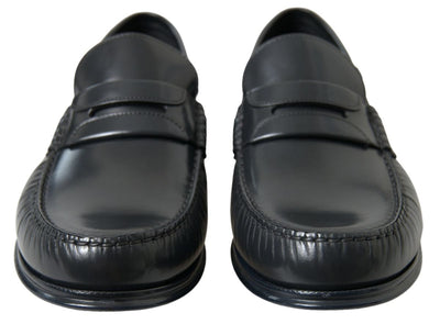 Black Leather Loafers Formal Shoes