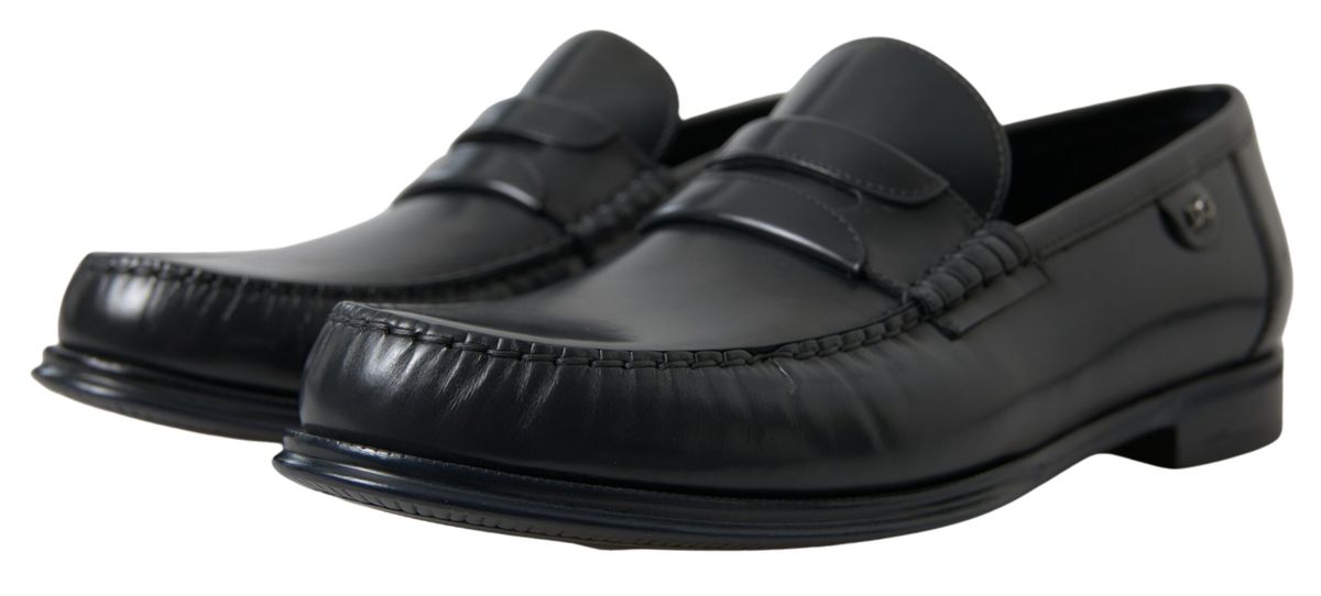 Black Leather Loafers Formal Shoes