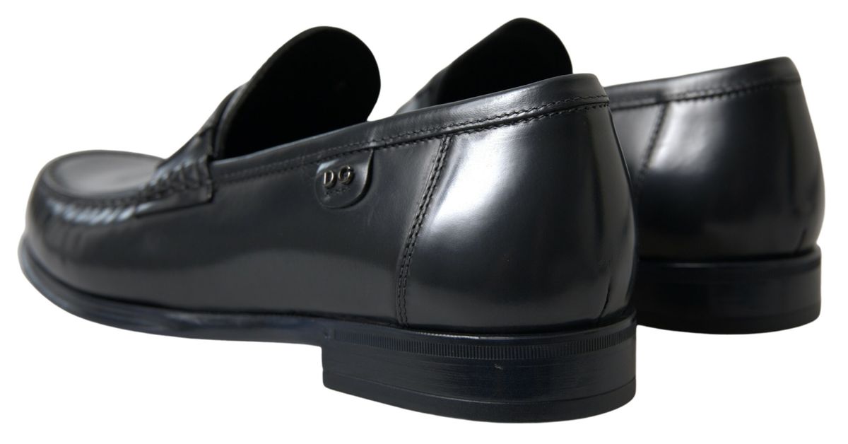 Black Leather Loafers Formal Shoes