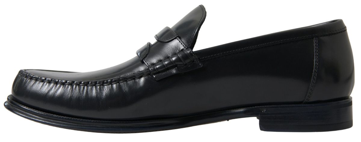 Black Leather Loafers Formal Shoes