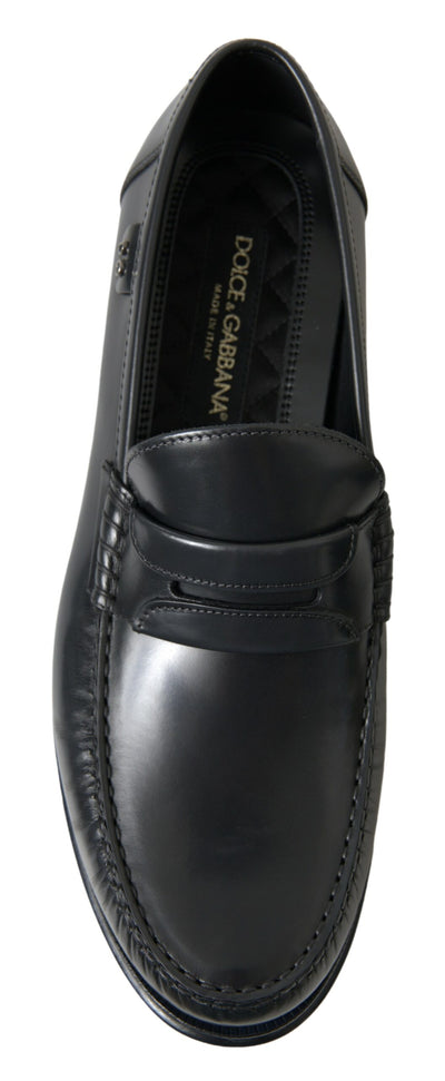 Black Leather Loafers Formal Shoes