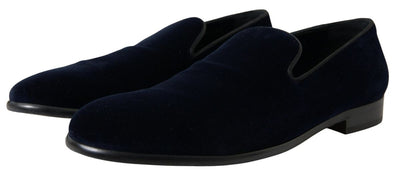 Blue Velvet Loafers Formal Shoes