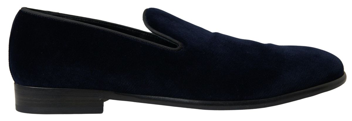 Blue Velvet Loafers Formal Shoes