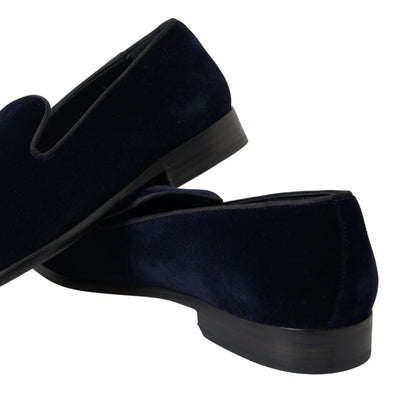 Blue Velvet Loafers Formal Shoes