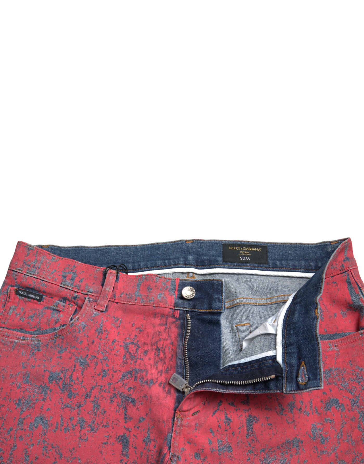 Red Cotton Dye Slim Fit Men Denim Jeans