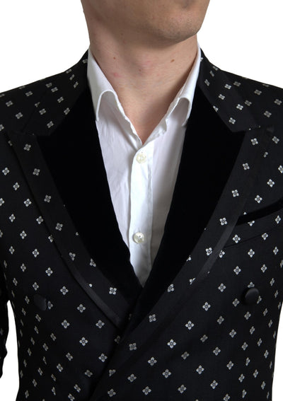 Black Slim Fit Double Breasted Blazer