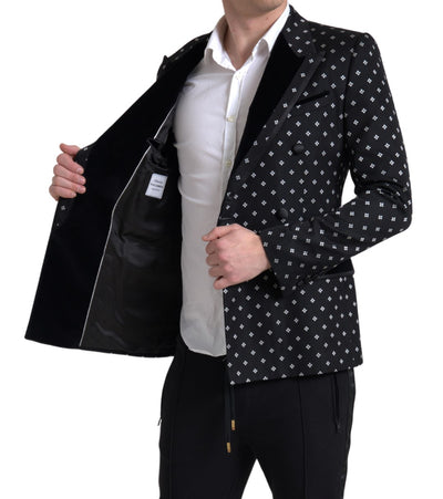 Black Slim Fit Double Breasted Blazer