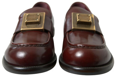 Bordeaux Leather Loafers Formal Shoes