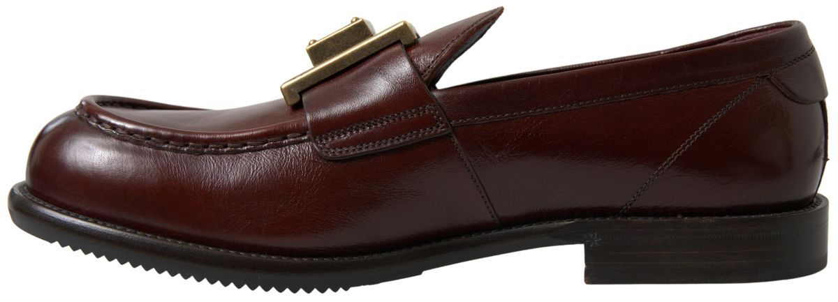 Bordeaux Leather Loafers Formal Shoes