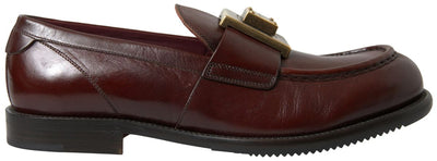 Bordeaux Leather Loafers Formal Shoes