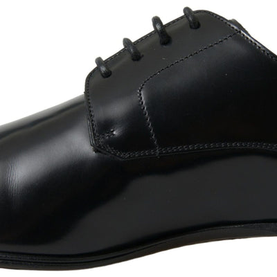 Black Leather Gold Formal Shoes