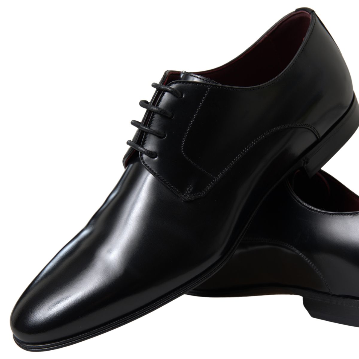 Black Leather Gold Formal Shoes