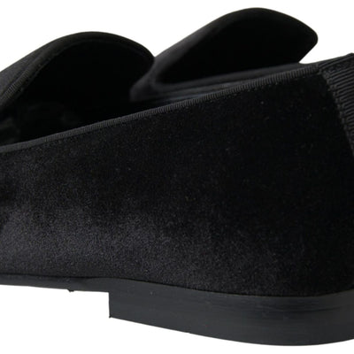 Black Velvet Loafers Formal Shoes