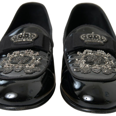 Black Patent Leather Loafers Crown