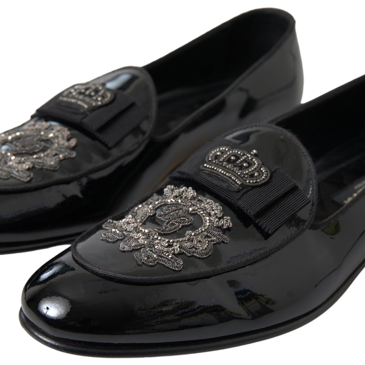 Black Patent Leather Loafers Crown