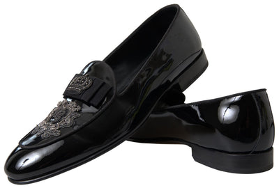 Black Patent Leather Loafers Crown