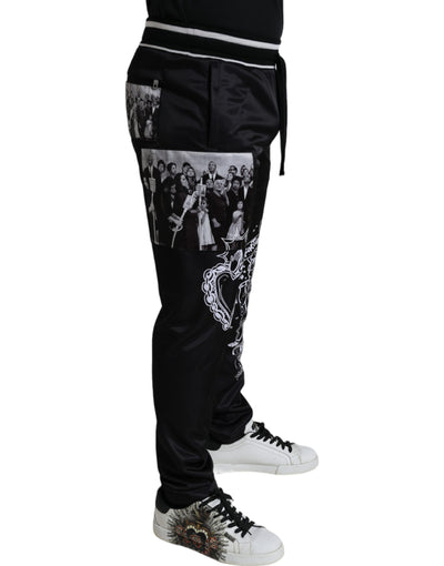 Black Sacred Heart LOVE Print Jogger Pants