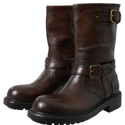 Brown Leather Midcalf Mens Boots