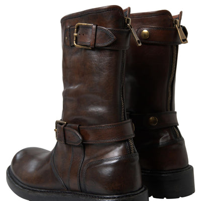 Brown Leather Midcalf Mens Boots