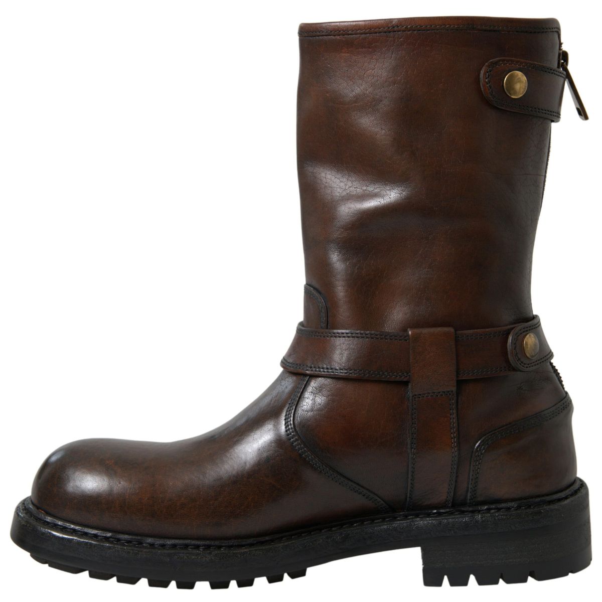 Brown Leather Midcalf Mens Boots