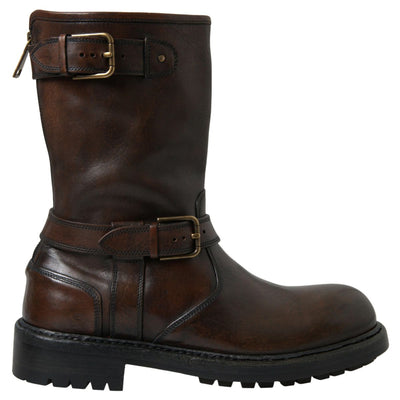 Brown Leather Midcalf Mens Boots