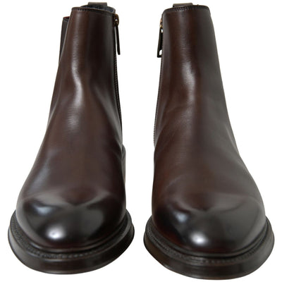 Brown Leather Chelsea Mens Boots Shoes