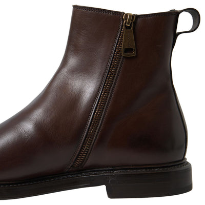 Brown Leather Chelsea Mens Boots Shoes