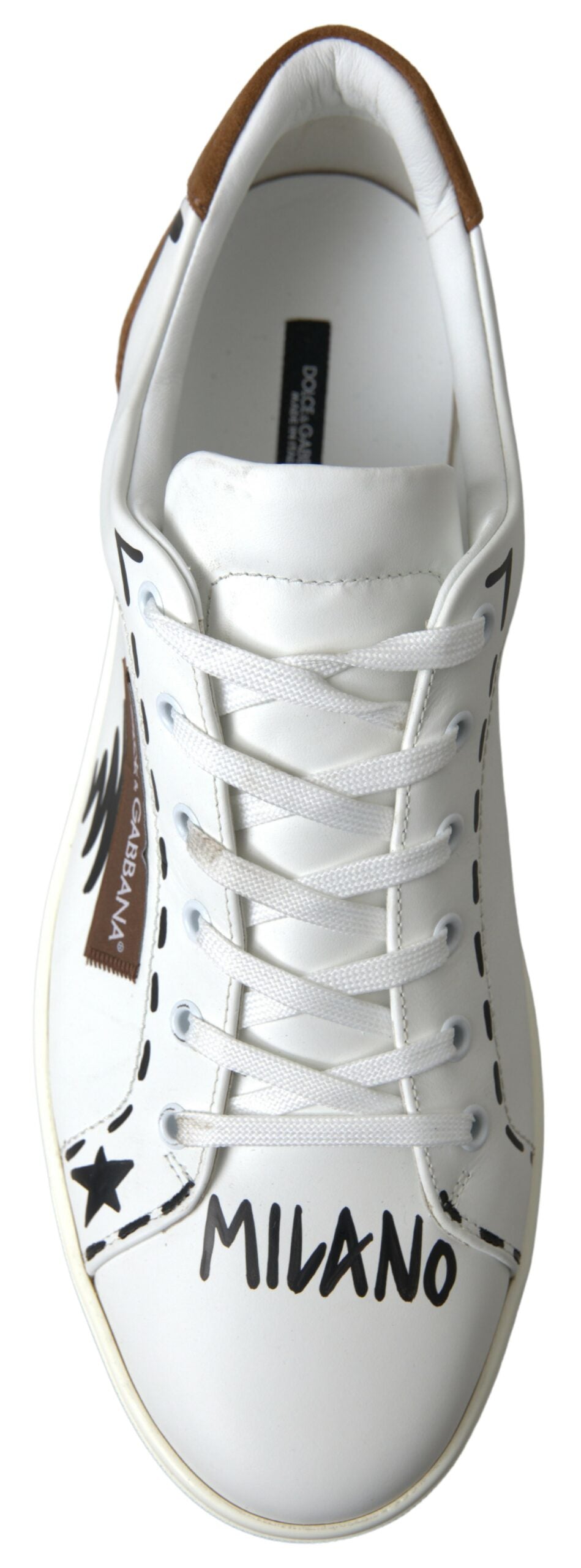 White Beige Leather Low Tops Sneakers Shoes