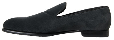 Gray Velvet Loafers Formal Shoes