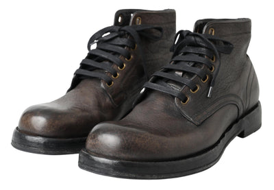 Brown Leather Perugino Men Boots Shoes