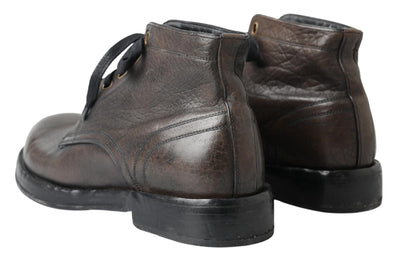 Brown Leather Perugino Men Boots Shoes